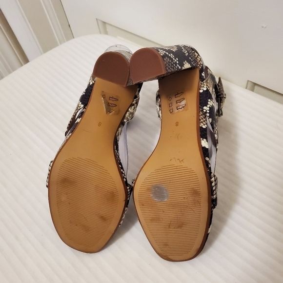 Madewell Liv Sandals in Snake Embossed Leather, Size 8 - Picture 11 of 16